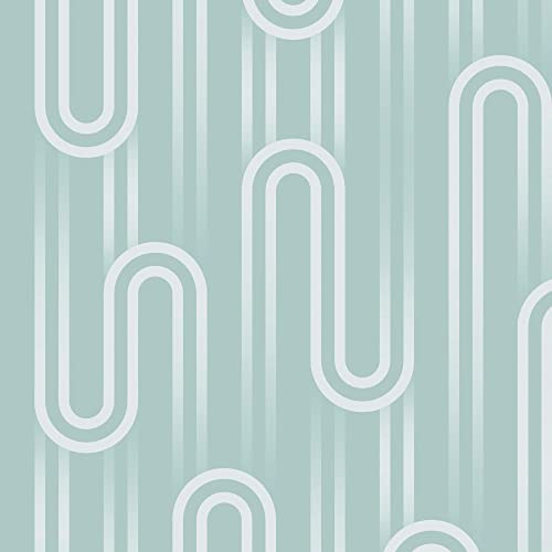 Graham & Brown Envy Ups n Downs Pistachio Wallpaper | Paste the Wall Application | Green Geometric Wallcovering | Eco-Friendly