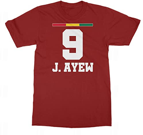 Ghana Sauf Jersey Ayew 9 Trikot des Nationalvereins Trend Unisex T-Shirt (Rot, Mittel)