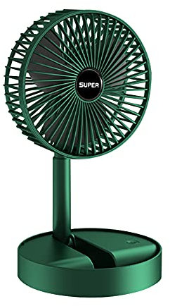 KOCAN Ventilatore telescopico pieghevole Ventilatore da tavolo portatile senza fili Batteria ricaricabile USB incorporata 2000mAh Altezza regolabile 3 velocità per mini ventola di ventilazione regolab