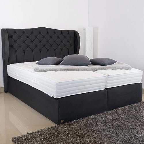 PAARA Boxspringbett Venedig GBO | Antirutsch-Matten | Royal-WS® Matratze Komplettset - Made in Germany (160 x 200 cm)