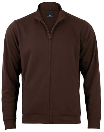 STARK SOUL Sweatjacke BLANK, mit Stehkragen, Reißverschluss und 2 Schubtaschen | French Terry braun Gr M