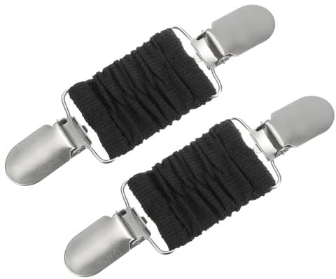 QUARKZMAN 2Stk Kleid Cinch Klemmen Pullover Klammern Schal Strickjacke Kragen Klammern Schal Clip Enger Kleid Rücken Cinch Clip für Frauen(Schwarz)