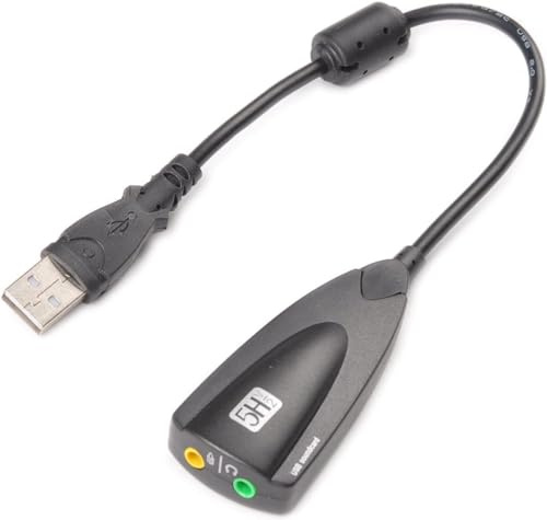 Externer USB-2.0-Audio-Adapter, 7.1 Stereo-Soundkarte, dynamische 3D-Surround-Soundkarte, 5 Hv2-Kanal-Konverter auf 3,5 mm Kopfhörer-Mikrofonanschluss für Computer Notebook
