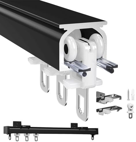 V3VOGUE Metall Deckenschiene Gardinenschienen Set 1m 2m 3m 4m 5m 6m Vorhangschiene Aus Aluminium, Mit Mehrfachrolle Und Zubehör, Für Fenster, Raumteiler, Duschvorhang Schiene