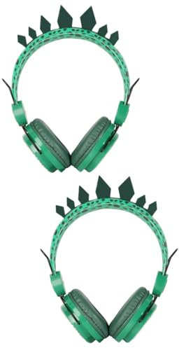 HEMOTON 2stücke Kids Kopfhörer Dinosaurier Mit Mikrofon Niedliche Over-Ear-kopfhörer Für Jungen Und Mädchen Lautstärkebegrenzung Geeignet Für Smartphone Tablet Computer Für Junge