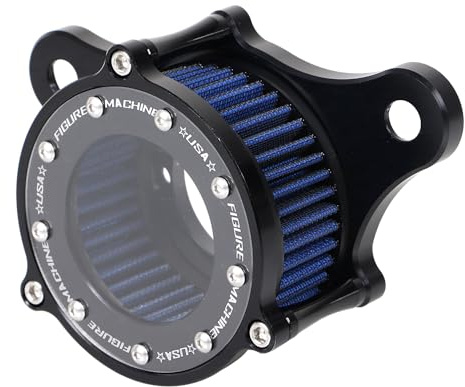 SHMTOOL Alluminio Filtro aria Filtro aria Filtro aspirazione blu Kit Per Harley DYNA Street Bob Wide Glide 1993-2016 Softail 1993-2015 TOURING Road King 1993-2007, vedere attraverso
