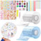 ZOCONE Nano Tape Bubbles Set 49 Stück Nano Tape Set Blaue und Transparente Nanoband mit Glitzer Dekorationen Pumpe Blowing Bubble Tape Stressabbau Spielzeug DIY Bubble Craft für Erwachsene Kinde