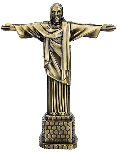 Tomotato Jesus-Figur, Brasilianische Christusstatue, Metall, Brasilien-Statue von Jesus, Kunststatue, Modell, Christliche Statue, Reproduktion für Heimdekoration
