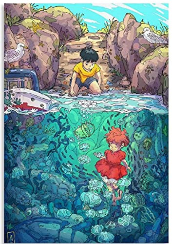 IGHSNZUH 1000Pcs Anime Studio Ghibli Ponyo Jigsaw Adult Decompression Game Puzzle Students Toy For Children Christmas Birthday Gifts