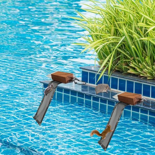 Lot de 2 Rampe Sauvetage Piscine Animaux Rampes d'évasion pour Animaux Rampe Flottante pour sauver Les Grenouilles Crapauds Souris 60x15 cm