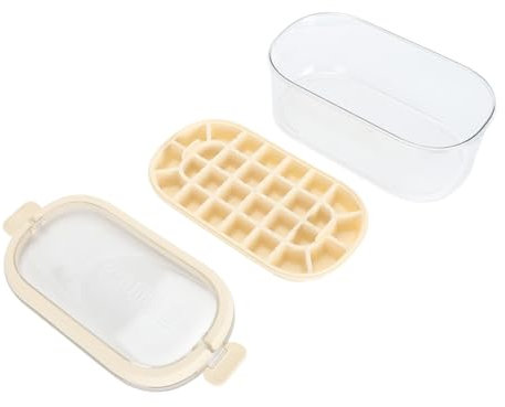 Bac à Glaçons pour Congélateur, Moule pour Machine à Glaçons de Grande capacité, Couvercle Amovible, Poignée Portable, Empilable, scellé, Durable, Dégagement Facile avec Cuillère