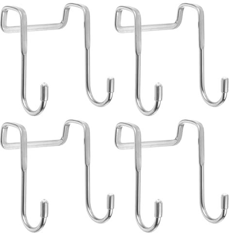 sourcing map Cabinet Hooks, 4pack 2.87 - Over The Door Drawer Cabinet Hook, Multi-Purpose Hooks for Kitchen, Bathroom, Drawers, Closet (Silver)