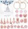 XCMVCN Schmuck Adventskalender Mädchen 2024Weihnachtskalender Schmuck Mädchen Weihnachts Geschenk 22 Diy Girls Charm Roségold Perlen 2 Armbände, Mädchen Schmuck Set