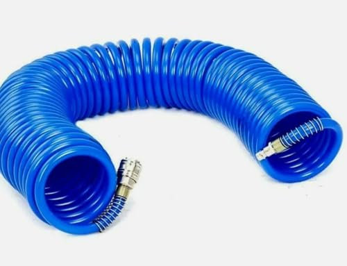 Tubo Aria Compressa Spirale 20 Metri Flessibile Per Compressore Raccordo Blu