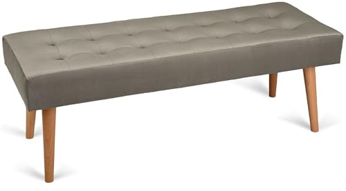 MG Design Polsterbank 45 × 120 cm in Braun – stabiles Holzgestell, weich gepolstert, samtig-weiche Oberfläche mit dezentem Schimmer, pflegeleicht – für Wohnzimmer, Schlafzimmer & Flur