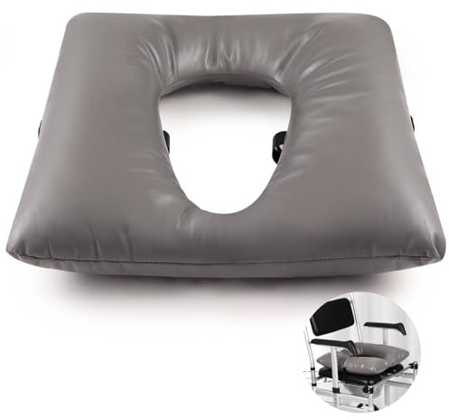 SWEWARM Bedside Commode Soft Cushion, Thick Washable Toilet Seat Cushion Pad PU Cover Cotton Filler with Fixing Straps for Commode Chair for Seniors for Elderly Adults