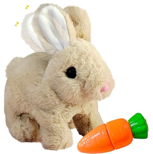 YOUYIKE Interaktives Kaninchen Spielzeug, Hasen Kuscheltiere Klein, Ostergeschenke Kinder, Interaktives Plüschtier mit Gehen, Können Gehen und Sprechen,Ostern Geburtstagsgeschenk