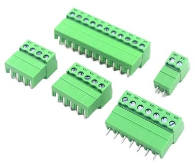 Aqxyju 5Pair 15EDG KF2EDG 3.5mm 3.81mm 3.96mm 5.08mm PCB Morsettiera a vite 2-14Pin Spina maschio Presa femmina Pin Header Connettore del cavo(Right Angle,3.81MM_7P)