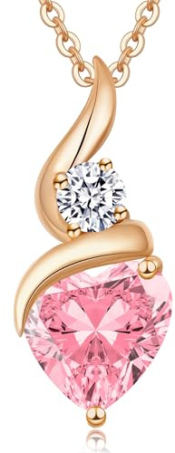 LOUISA SECRET Kette Damen Infinity Herz Anhänger 925 Sterling Silber Geburtsstein Flamme des Herzens Halskette für Damen Valentinstag Weihnachten Geburtstag Schmuck Geschenk für Frauen Mama Frau