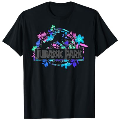 Jurassic Park Tropical Floral Logo T-Shirt