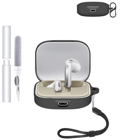 Custodia protettiva in silicone per auricolari Redmi buds 6, resistente ed ecologica, con fori precisi e compatibilità di ricarica, antiurto, confortevole al tatto, colore nero