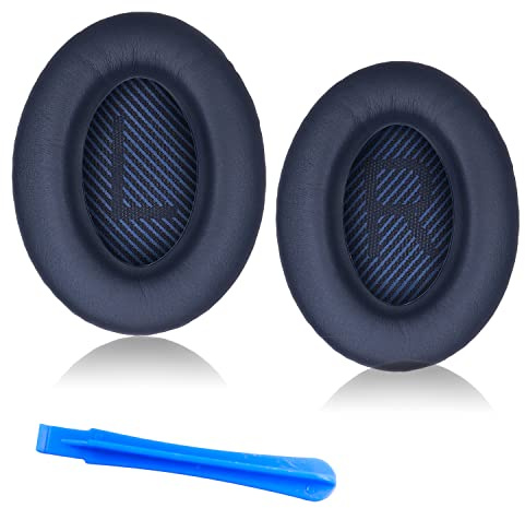 Premium Replacement Ear Pads for Bose QuietComfort 35 (QC35) & QuietComfort 35ii (QC35ii), Headphones Earpads Cushions with Softer Leather and Memory Foam, Midnight Blue