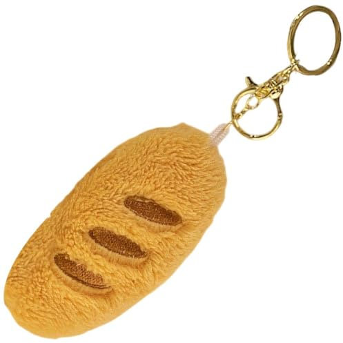 Wudaizhi Porte-clés en Peluche en Forme De Pain, Accessoire De Décoration pour À Dos, À Main, Fourre-Tout,