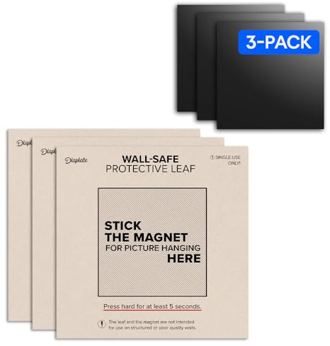 Displate Magnete für Metallposter Selbstklebend Set 3 Stück - Magnete Stark zum Kleben für Wand - Neodym Magnet Kit - Einfache Montage - Magnetische Wandkunst - Schutzblatt gratis