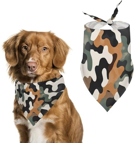 Hundehalstuch mit Camouflage-Print, verstellbar, dreieckig, für kleine und mittelgroße Hunde und Katzen