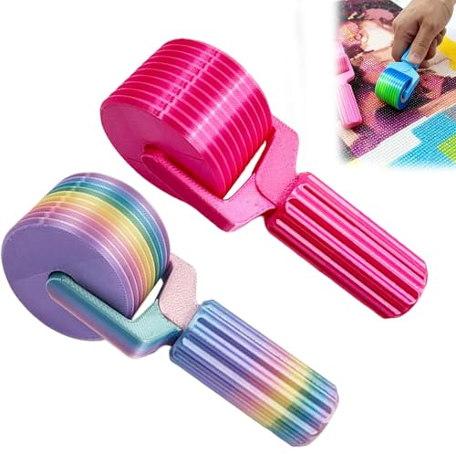 CHENRI 2 Stück New 3D Printed Diamond Art Painting Roller Tool, 2025 Neues Diamantkunst-Roller, 3D-gedrucktes Diamantmalerei Roller, Diamantmalerei-Rad mit Nut für DIY Strassstickerei (A)