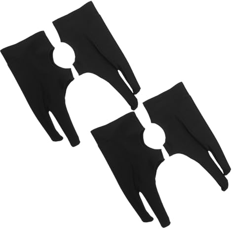 FONDOTIN 4 Stück-Pack Zwei Finger Künstlerhandschuhe Atmungsaktiv Schweißabweisend Kompatibel für Grafiktabletts Digitales Zeichnen Unisex Einheitsgröße