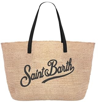 Saint Barth Mc2 Donna Borsa A Spalla RAFC001 Rafia Nero Taglia Unica