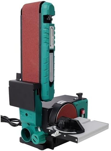 Band- und Tellerschleifer, 4 x 36 Zoll mit 0-90° verstellbarem Band und 0-45° Schrägtisch, Schnellwechsel-Schleifpapier für Holzbearbeitung und Metallbearbeitung