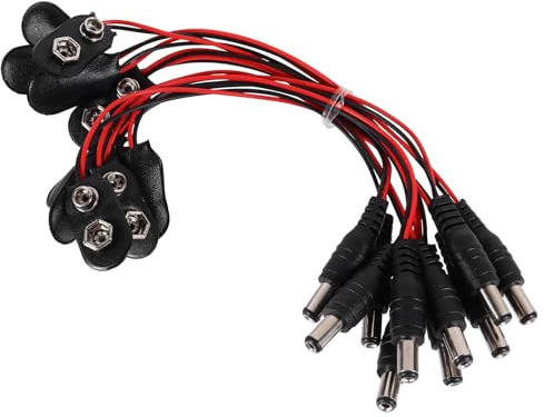 BESTYASH 10pcs 9 Volt Battery Clips Snap Connector with Abs and Copper Material, Wear Resistant and Anti-leakage Battery Dc Connector for Experimental Power Connection Line