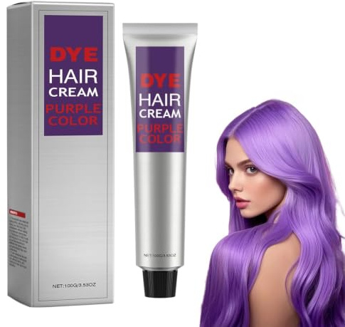 Tintura Per Capelli,Cera Di Colore Dei Capelli,Grey Permanent Hair Color Cream,Cera Colorante Capell Colore Capelli Temporaneo Cre (Viola)