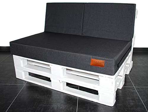 Rückenkissen Indoor Outdoor MH-GD04 Dunkelgrau Schaumstoff 60x40x10-20cm