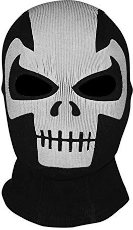 Black Sugar mixte Ghost - Tete de Mort Cagoule noire crâne de mort Masque intégral coupe-vent Résistant à la poussière Vélo Moto Masque motard Halloween Cosplay Party Cyclisme Randonnée Ski (Modèle B)