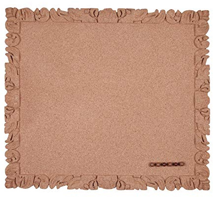Pinnwand, Kork Pinntafel, rahmenlos, 39 x 44 cm Retro-Fashion-Look vegan 100% Kork Dekorative rahmenlose Korkpinntafel Rokoko