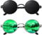 CGID Retro Sonnenbrille Herren Damen Rund Hippie Polarisiert UV400 Schutz Metallrahmen mit Lederetui