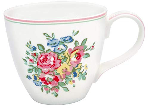 GREENGATE FRANKA Porzellantasse weiß mit Blumen 9 cm STWMUGFRA0106