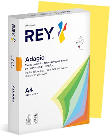 REY® ADAGIO Reprografisches Papier, Zitronengelb, 80 g, A4, PEFC™, 500 Blatt