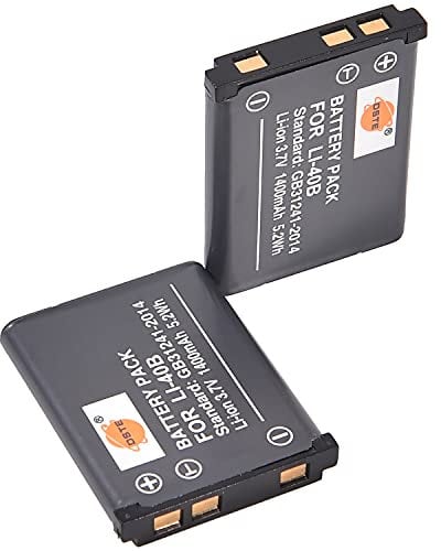 DSTE 2PCS LI-40B Li-Ion Battery Compatible with Olympus FE-230 FE-240 FE-250 FE-280 FE-290 FE-300 FE-320 FE-330 FE-340 FE-350 FE-360 FE-3000 FE-4000