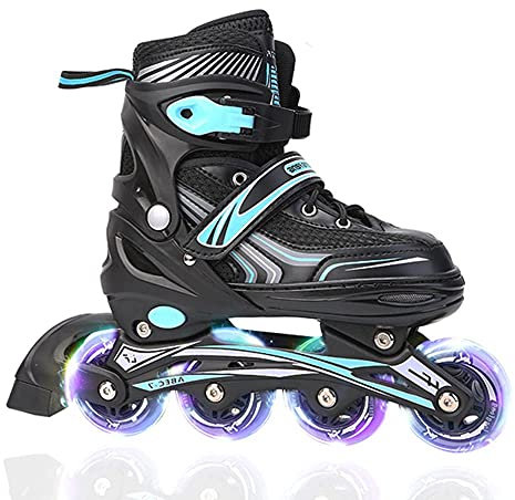 SKLOER Rolling Schuhe Inline Schlittschuhe Rollerbald Kinder Jungen Mädchen Einstellbar 30-42, 2 Abek-7 Chromkugellager Pro-Rad, Erwachsene Unisex Fitness Skates-Mintblau_L (39-42)