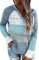 GOLDPKF Sweatjacke Damen Fleecejacke Pulli Farbblock Kapuzenpullover Gestreift Hoodie Entspannt Sweatshirt mit Kapuze Lässiger Hohlpullover Blau XXL 50-52
