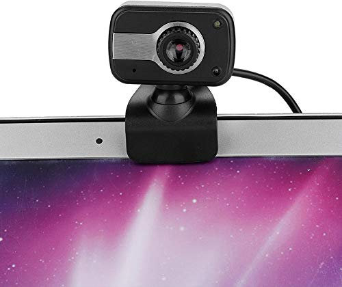 Headerbs USB Webcam, USB Cam mit Befestigung& MIC, 0.3MP Webcam 360 Grad für LCD-Bildschirm Laptop für/MSN/ICQ Nachtsicht-USB-Kamera-Webkamera