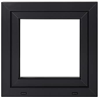 Framex Fenster Weiß/Anthrazit - Alle Größen Kellerfenster BxH 1000 x 1000 mm - Garagenfenster/Gartenhaus Fenster PVC BxH 100 x 100 cm 3-fach Verglasung-Din Rechts-Dreh Kipp Kunststofffenster-B2B