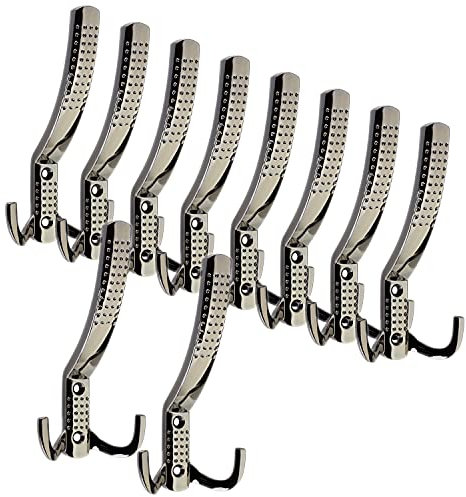 SOTECH 10 Stück Garderobenhaken JASMIN STRONG lang Chrom dunkel neue stabile Ausführung Haken für Garderobe