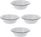 Angoily Vintage-Teller 4 Stück Emaille Email n Ofenblech Imbiss Zum Servieren Von Desserts Rührn Emaille Emaille-Geschirr Enamelware- Waschbecken Weiß Keramik Besteck Rührschüsseln