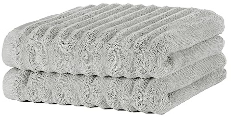 Merana Oslo Handtuch Set | schnelltrocknend, weich & fusselfrei | Frottier Luxus Qualität | 100% Baumwolle Frottee | Oeko-TEX | 590 GSM | Händehandtuch & Haartuch | Hellgrau (2 x Handtücher 50x100cm)