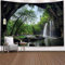 Wandteppich Landschaft Wald, Wall Tapestry Mountain Tapisserie Dschungel Wandtuch Grün Wandteppich Natur Tapestry Rock Weiches Mikrofaser 240X220cm